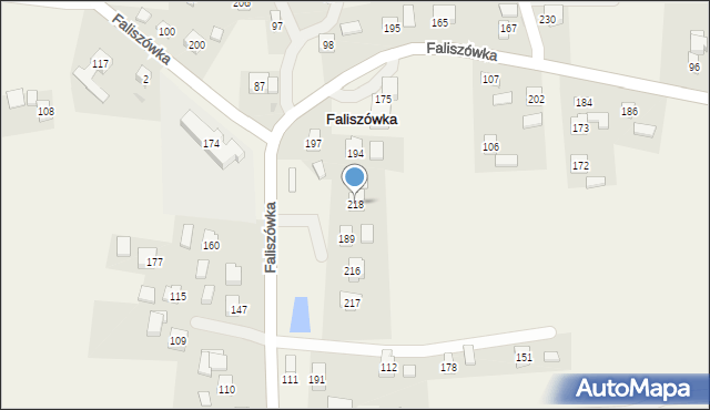 Faliszówka, Faliszówka, 218, mapa Faliszówka