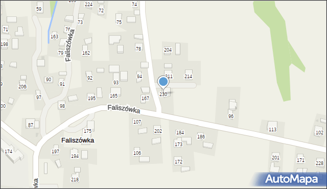 Faliszówka, Faliszówka, 230, mapa Faliszówka