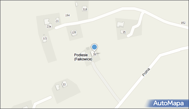 Fałkowice, Fałkowice, 34, mapa Fałkowice