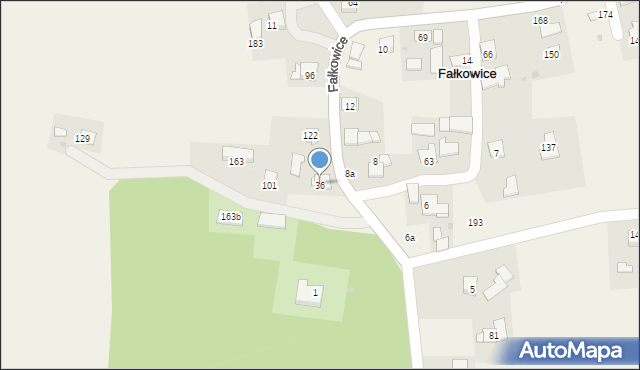 Fałkowice, Fałkowice, 36, mapa Fałkowice