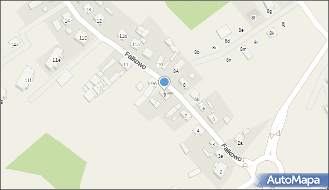 Fałkowo, Fałkowo, 9, mapa Fałkowo