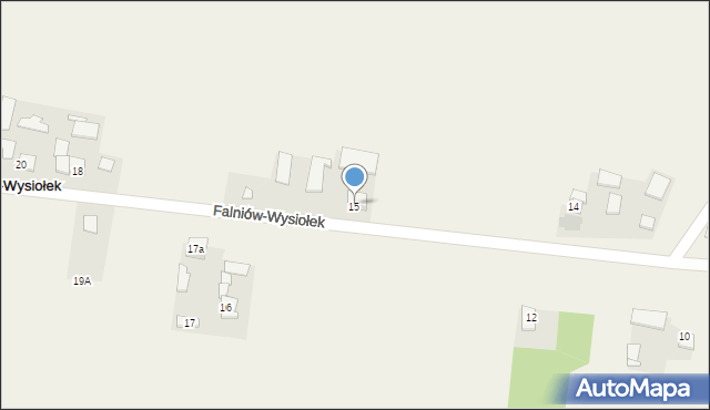 Falniów-Wysiołek, Falniów-Wysiołek, 15, mapa Falniów-Wysiołek