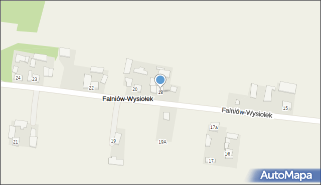 Falniów-Wysiołek, Falniów-Wysiołek, 18, mapa Falniów-Wysiołek