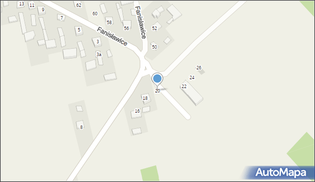 Fanisławice, Fanisławice, 20, mapa Fanisławice