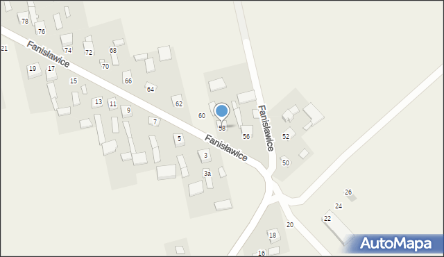 Fanisławice, Fanisławice, 58, mapa Fanisławice