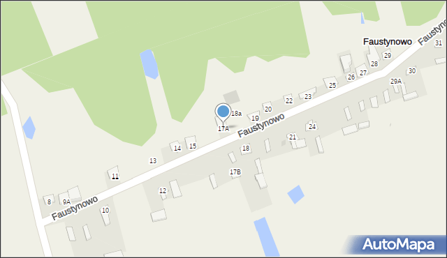 Faustynowo, Faustynowo, 17A, mapa Faustynowo