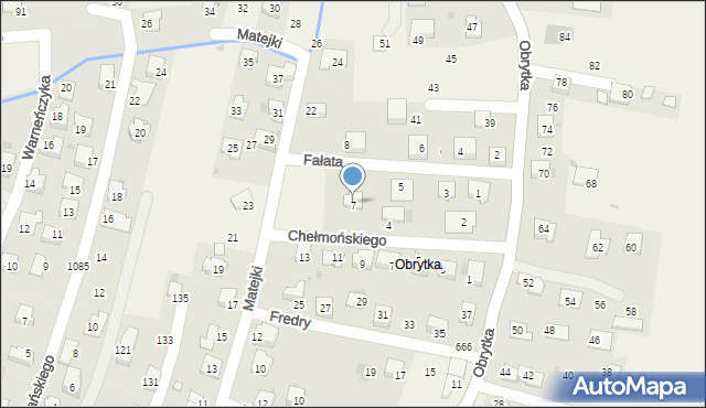 Gdów, Fałata, 7, mapa Gdów