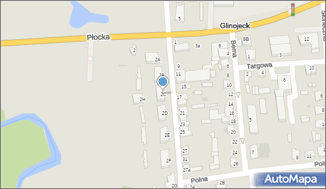 Glinojeck, Fabryczna, 2C, mapa Glinojeck