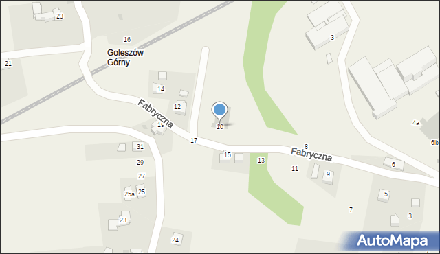 Goleszów, Fabryczna, 10, mapa Goleszów