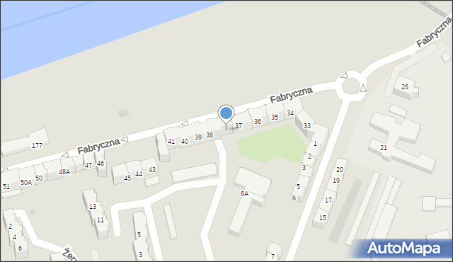 Gorzów Wielkopolski, Fabryczna, 37A, mapa Gorzów Wielkopolski