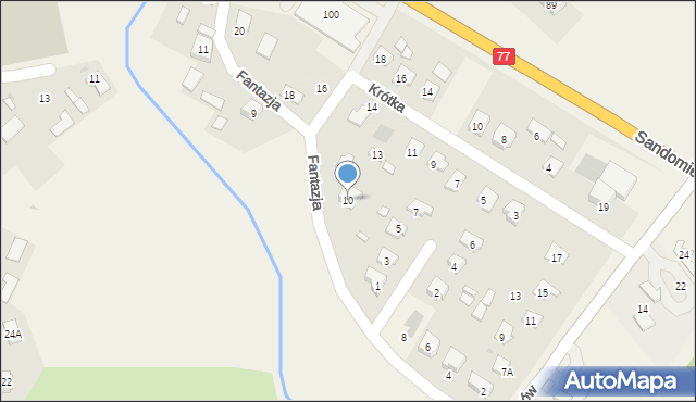 Gorzyce, Fantazja, 10, mapa Gorzyce