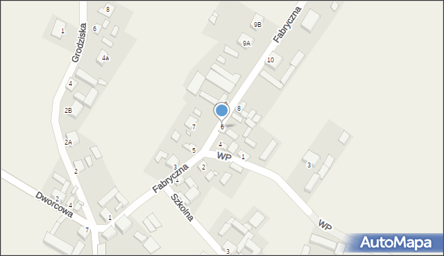 Gradowice, Fabryczna, 6, mapa Gradowice