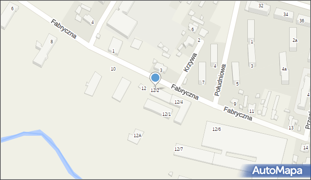 Gródek, Fabryczna, 12/2, mapa Gródek