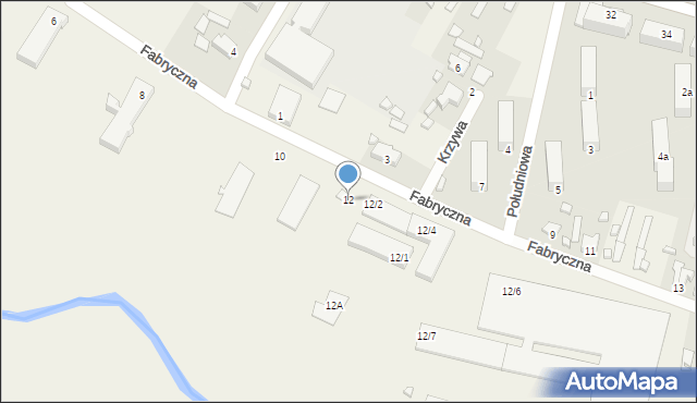 Gródek, Fabryczna, 12, mapa Gródek