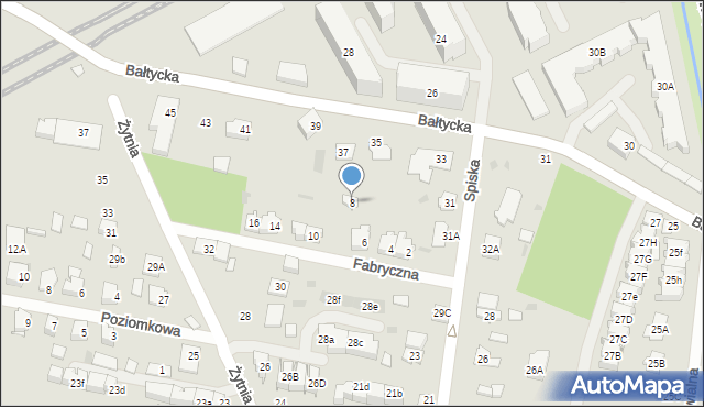 Grodzisk Mazowiecki, Fabryczna, 8, mapa Grodzisk Mazowiecki