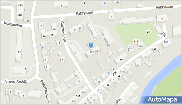 Gryfice, Fabryczna, 4b, mapa Gryfice