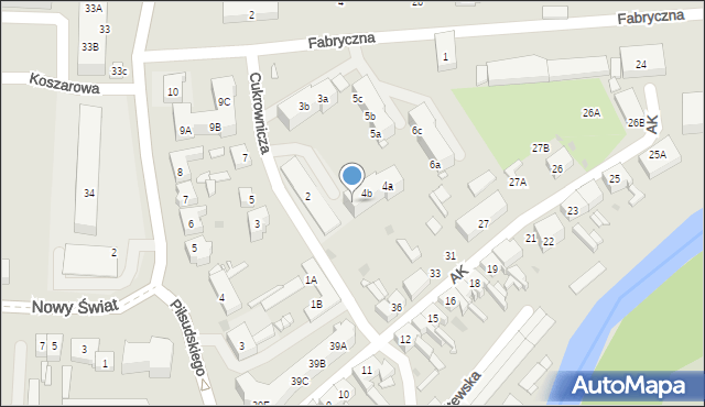 Gryfice, Fabryczna, 4c, mapa Gryfice