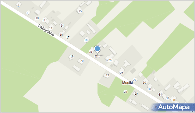 Hucisko, Fabryczna, 22/1, mapa Hucisko