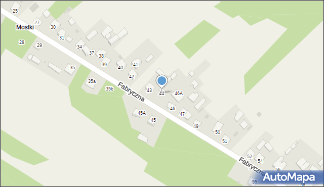 Hucisko, Fabryczna, 44, mapa Hucisko