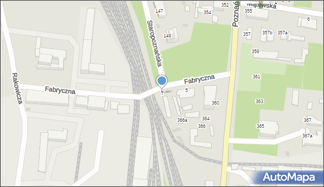 Inowrocław, Fabryczna, 7, mapa Inowrocławia