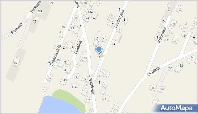 Jaworowa, Fantazyjna, 1, mapa Jaworowa