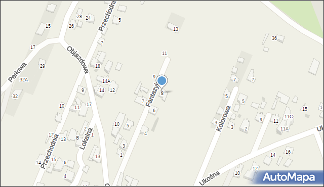 Jaworowa, Fantazyjna, 8, mapa Jaworowa