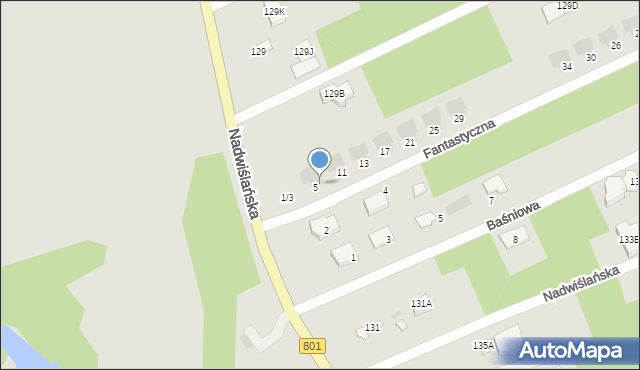 Józefów, Fantastyczna, 7, mapa Józefów