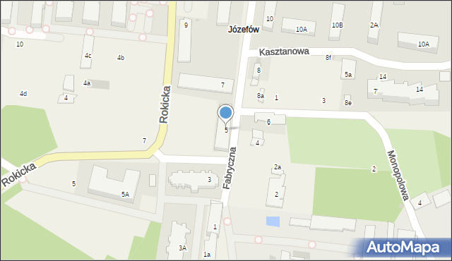Józefów, Fabryczna, 5, mapa Józefów