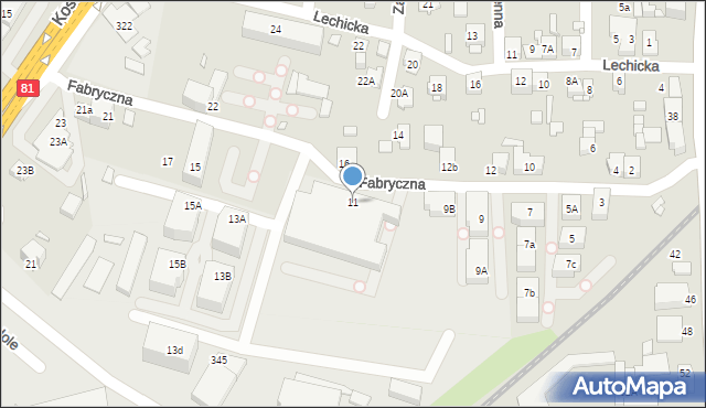 Katowice, Fabryczna, 11, mapa Katowic