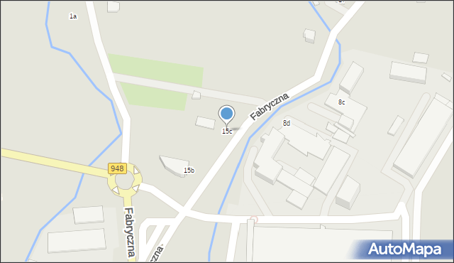 Kęty, Fabryczna, 15c, mapa Kęty