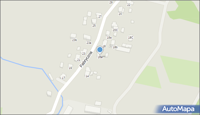 Kęty, Fabryczna, 16a, mapa Kęty