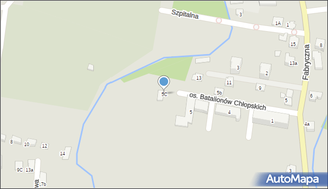 Kęty, Fabryczna, 5C, mapa Kęty