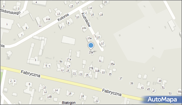 Kielce, Fabryczna, 23a, mapa Kielc