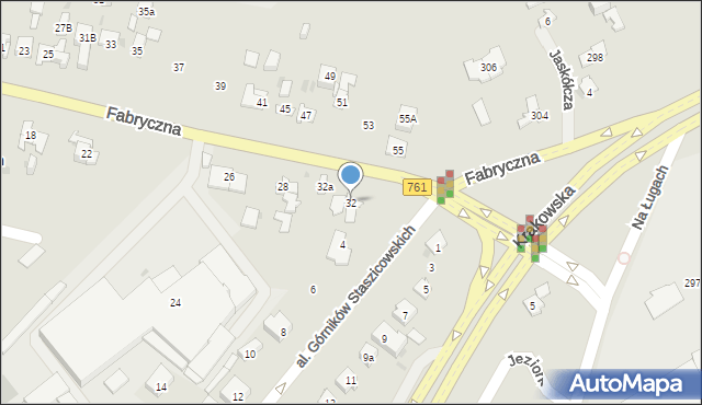 Kielce, Fabryczna, 32, mapa Kielc