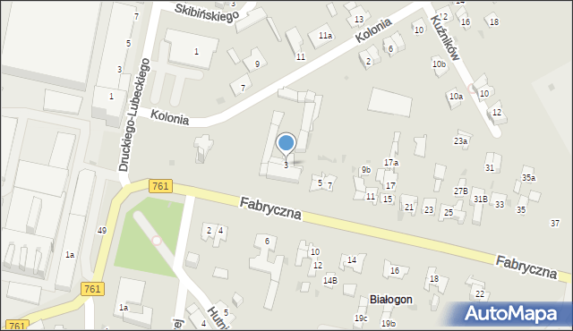 Kielce, Fabryczna, 3, mapa Kielc
