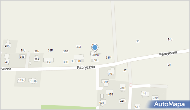 Kolonia Lesznowola, Fabryczna, 38ma, mapa Kolonia Lesznowola