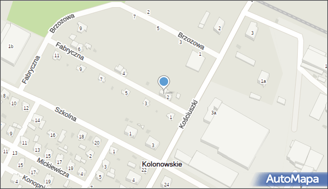 Kolonowskie, Fabryczna, 2a, mapa Kolonowskie