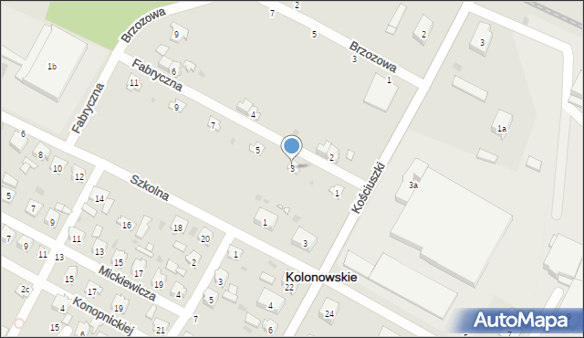 Kolonowskie, Fabryczna, 3, mapa Kolonowskie