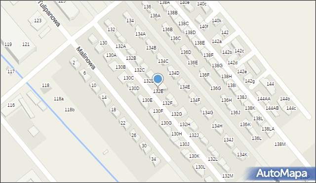 Komorniki, Fabianowska, 132E, mapa Komorniki