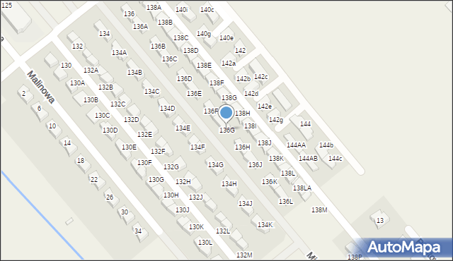 Komorniki, Fabianowska, 136G, mapa Komorniki