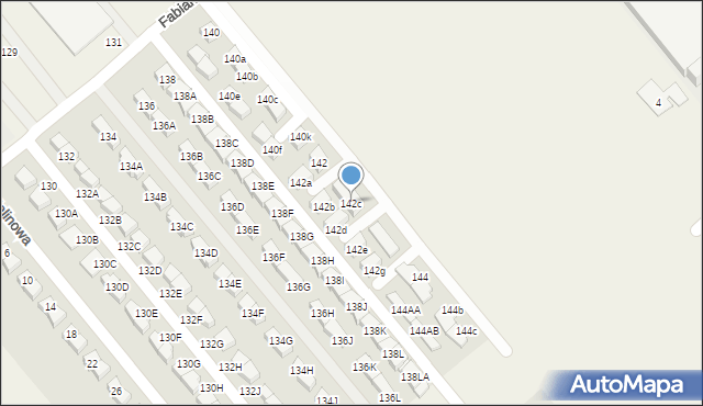 Komorniki, Fabianowska, 142c, mapa Komorniki