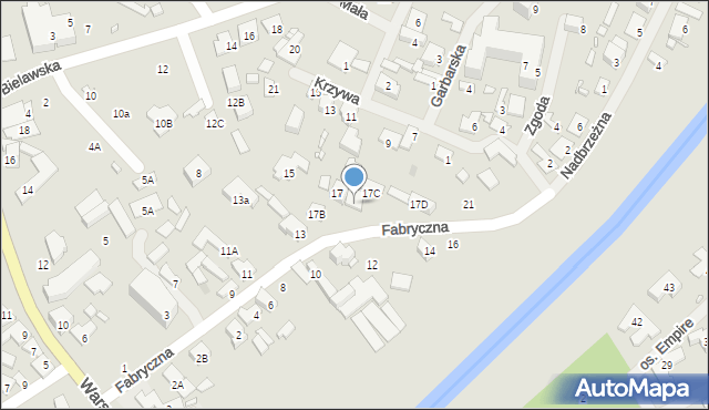 Konstancin-Jeziorna, Fabryczna, 17A, mapa Konstancin-Jeziorna