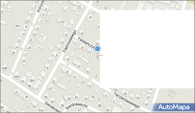 Kościan, Fabiańczyka Edwarda, 11, mapa Kościan