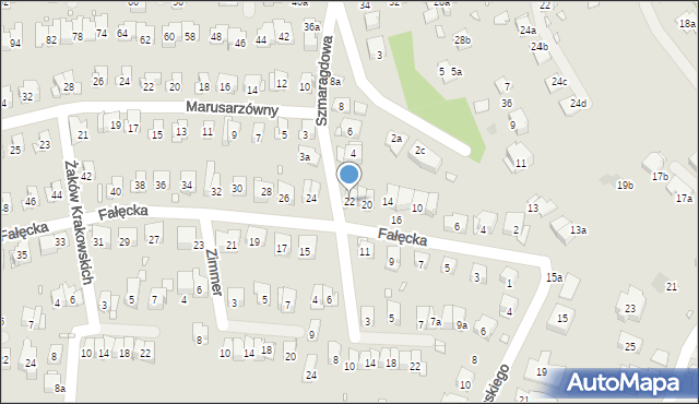Kraków, Fałęcka, 22, mapa Krakowa