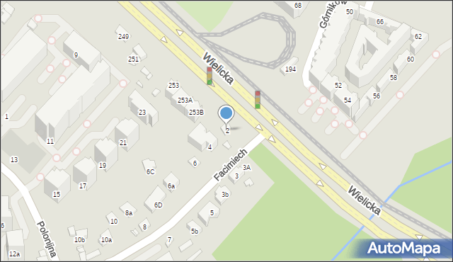 Kraków, Facimiech, 2, mapa Krakowa