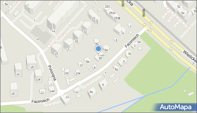 Kraków, Facimiech, 6b, mapa Krakowa