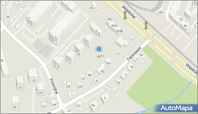 Kraków, Facimiech, 6C, mapa Krakowa