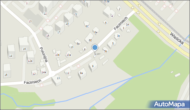 Kraków, Facimiech, 7, mapa Krakowa