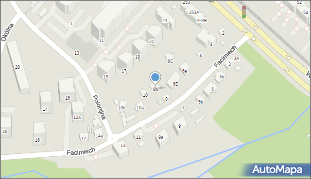 Kraków, Facimiech, 8a, mapa Krakowa