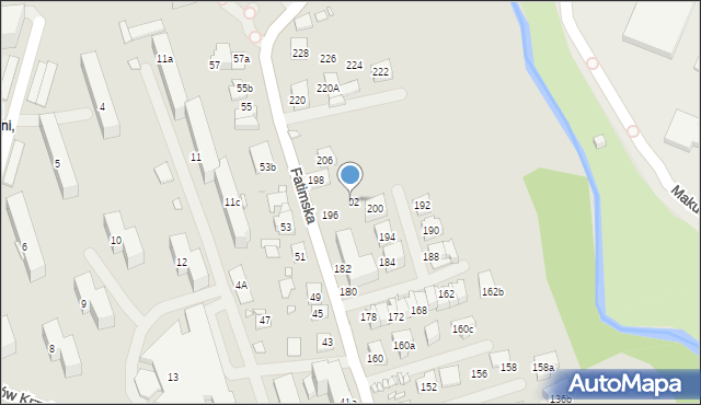 Kraków, Fatimska, 202, mapa Krakowa